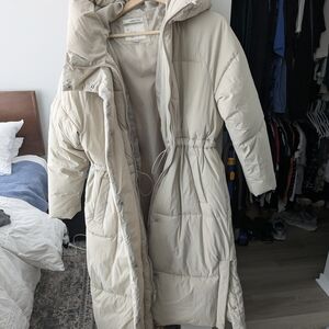 a new day Women's Beige Hooded Puffer Jacket